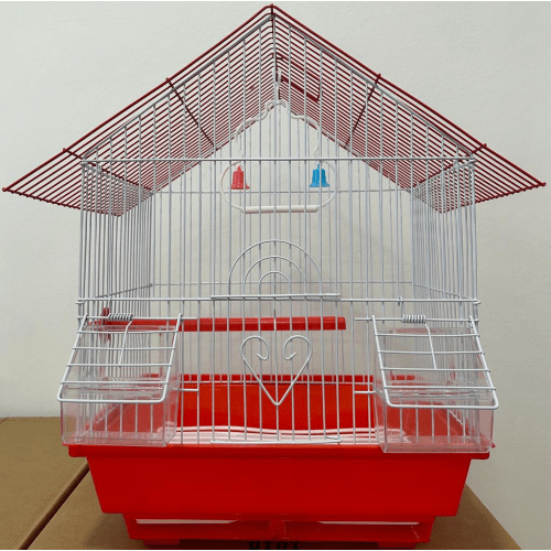 METAL BIRD CAGE A101 CM 28X38X21 - RED METAL BIRD CAGE A101 CM 28X38X21 - RED